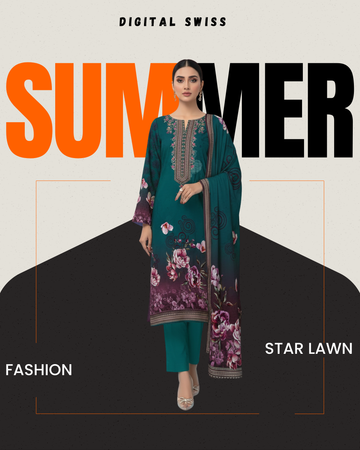 Digital Swiss by Star Lawn PK D#30006 Suit