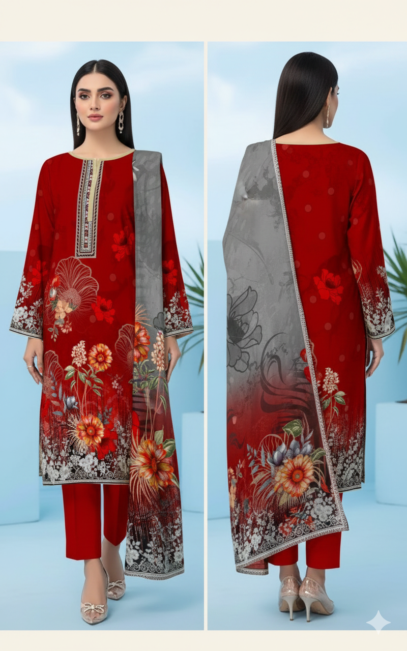 Digital Swiss by Star Lawn PK D#30014 Suit