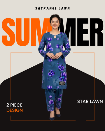 Premium Satrangi Lawn Single D#554
